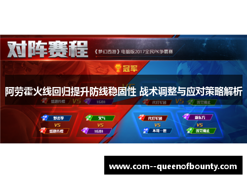 阿劳霍火线回归提升防线稳固性 战术调整与应对策略解析 阿劳霍火线回归提升防线稳固性 战术调整与应对策略解析